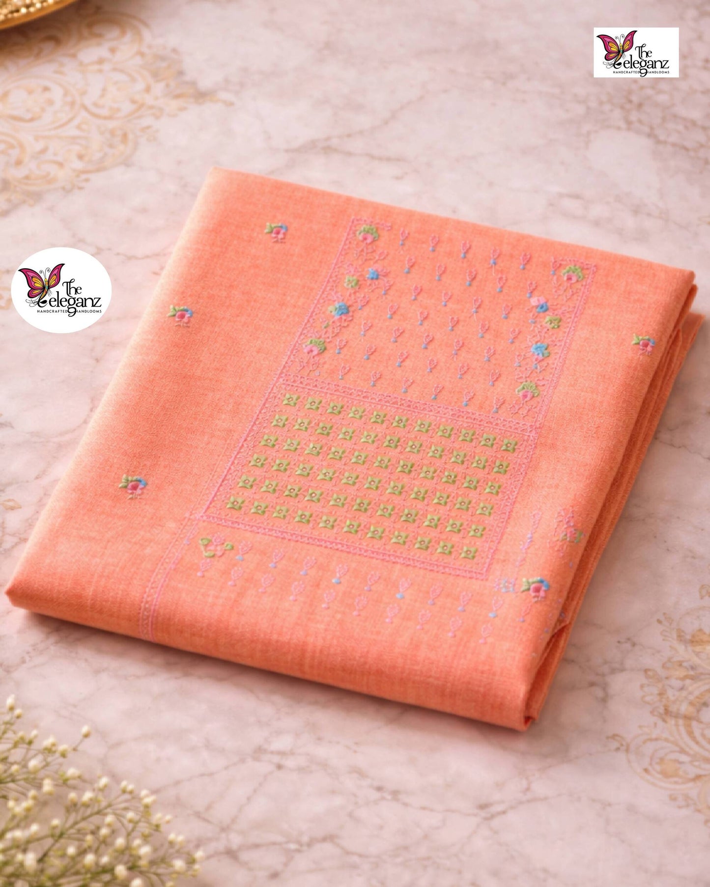 Peach Blossom – Pure Linen Unstitched Suit Set
