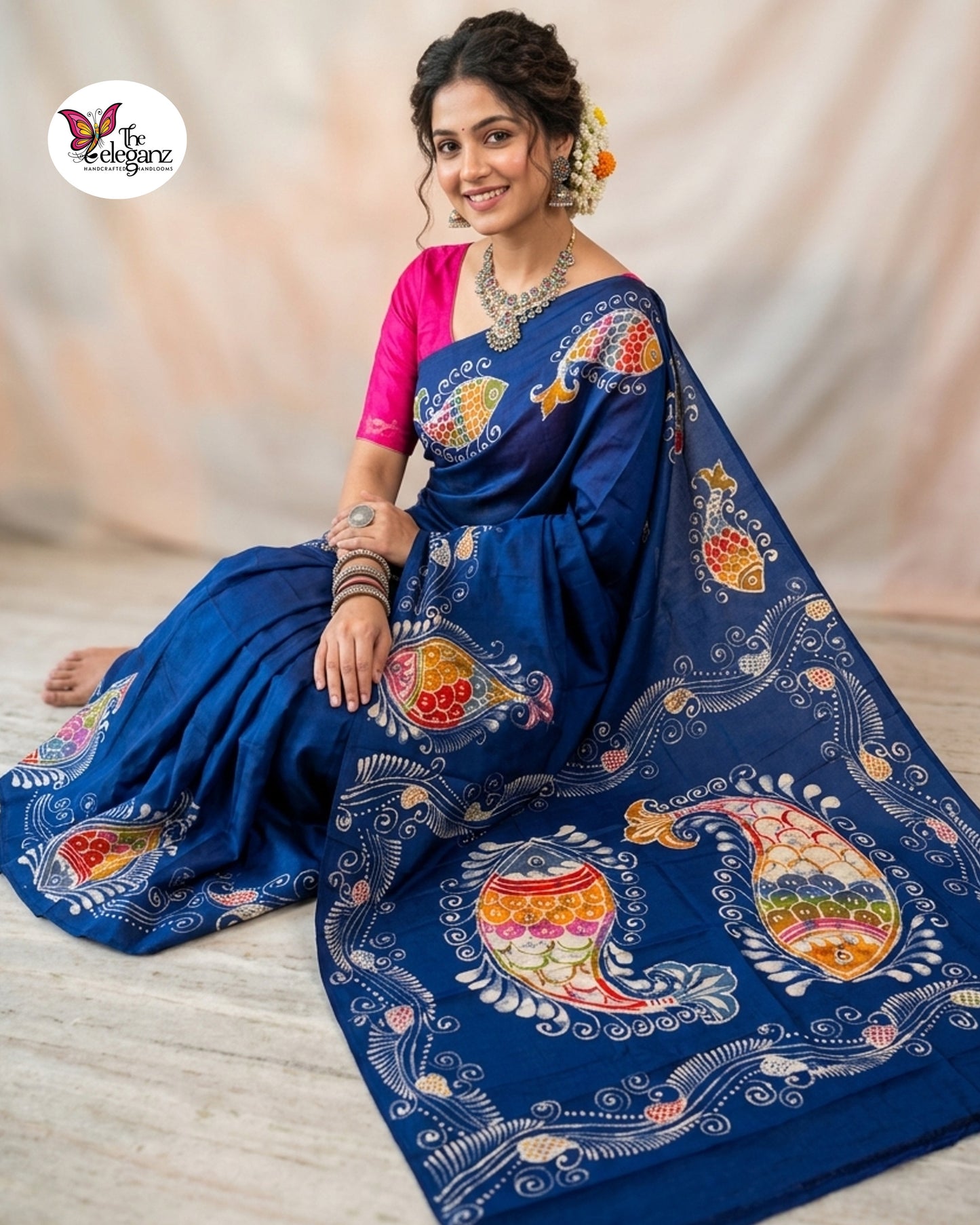 Matsyagandha — Bishnupuri Hand Batik Silk Saree