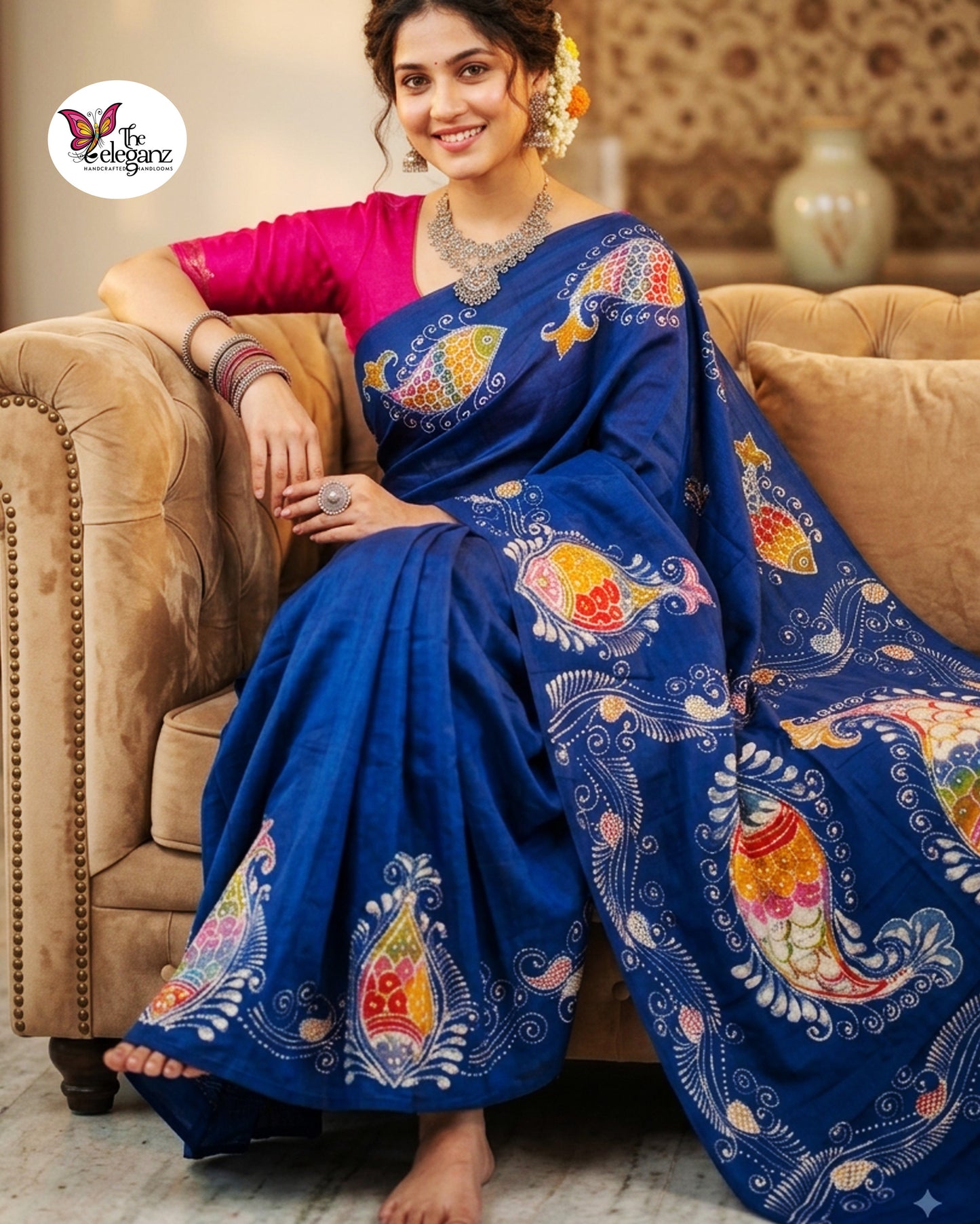 Matsyagandha — Bishnupuri Hand Batik Silk Saree