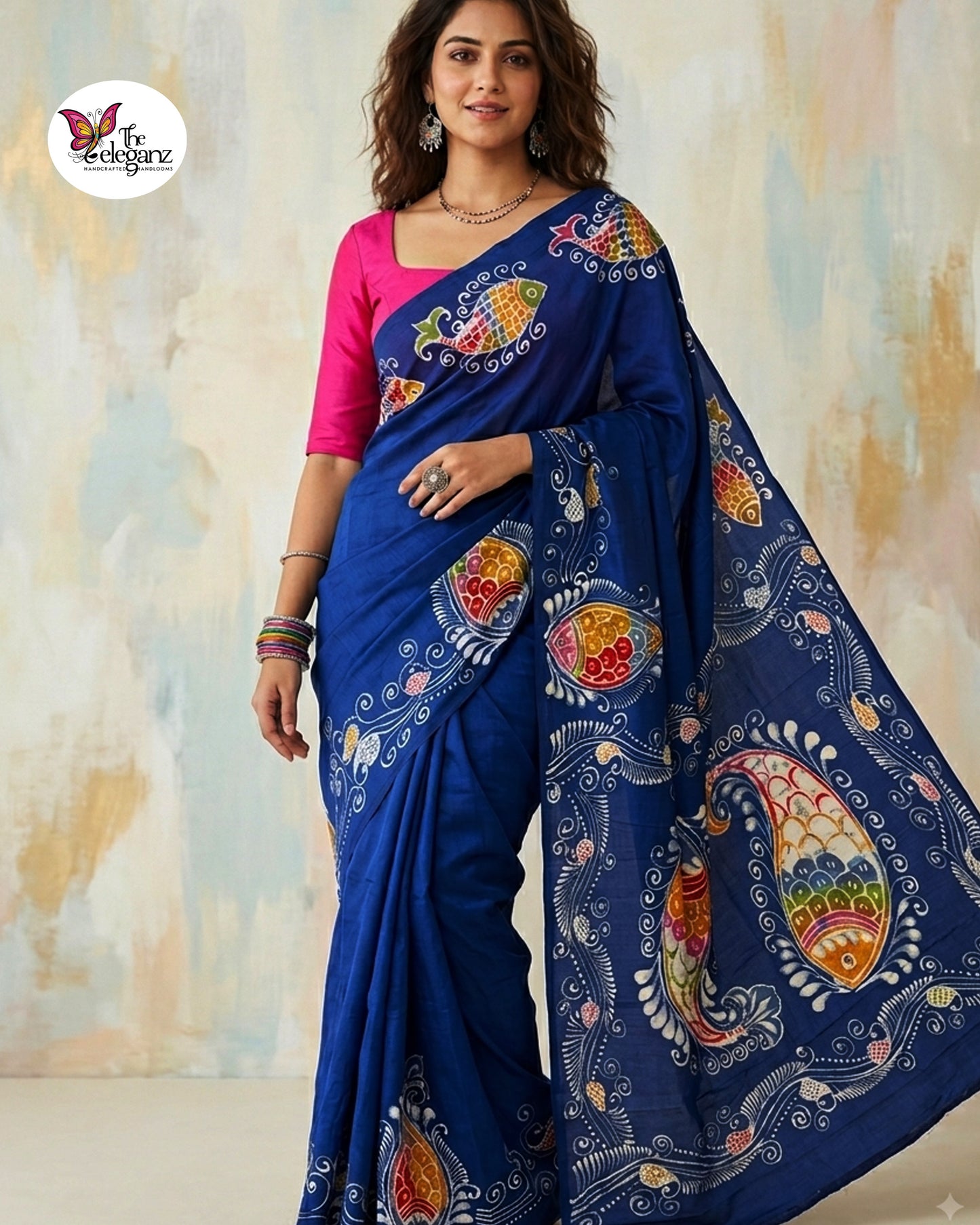 Matsyagandha — Bishnupuri Hand Batik Silk Saree