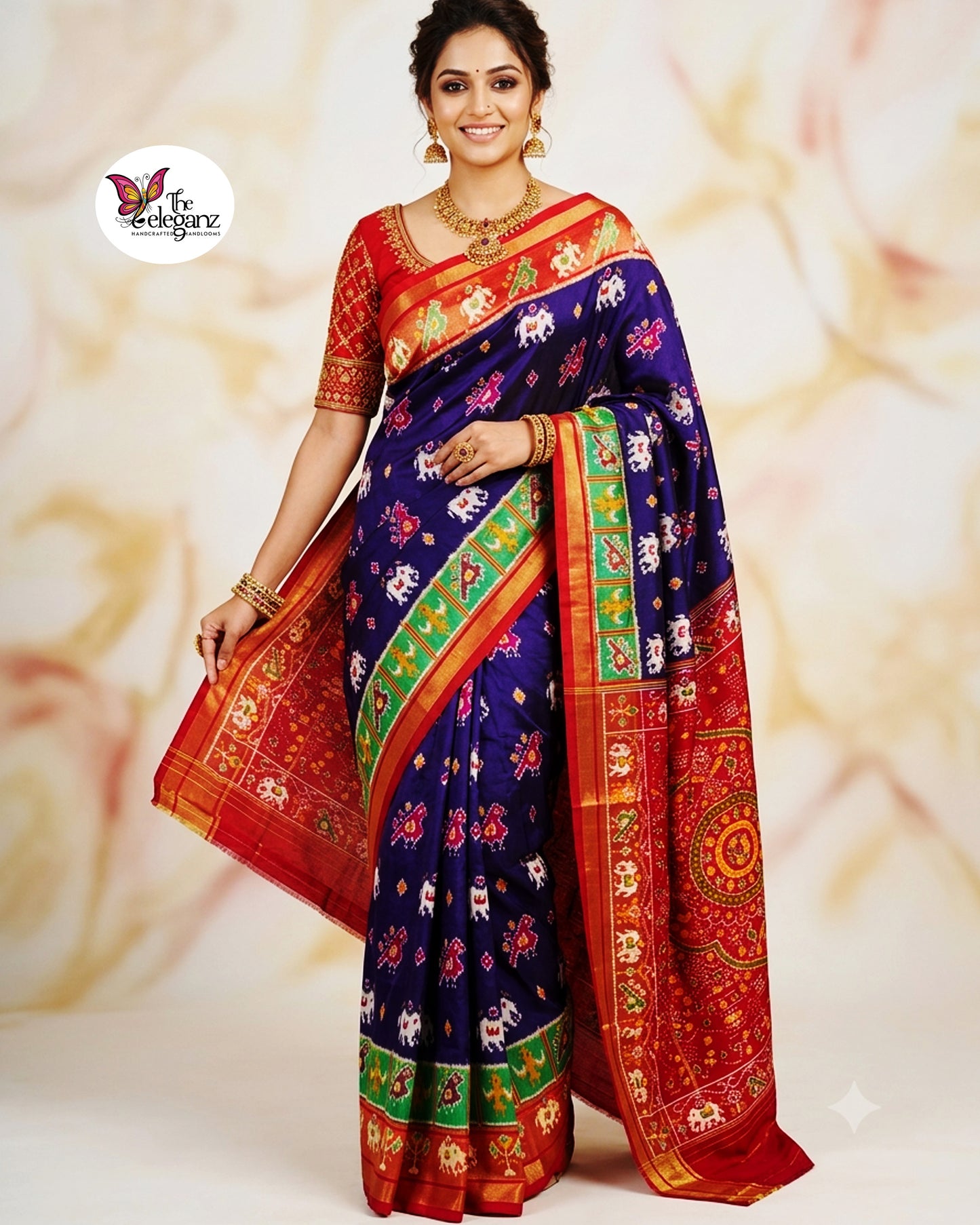 Gajagamini — Pure Double Ikkat Patola Silk Saree