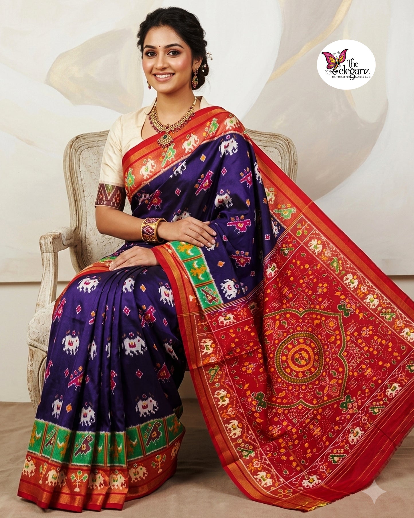 Gajagamini — Pure Double Ikkat Patola Silk Saree
