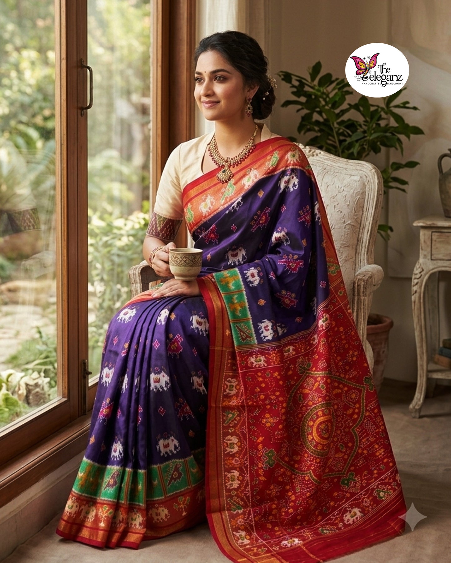 Gajagamini — Pure Double Ikkat Patola Silk Saree
