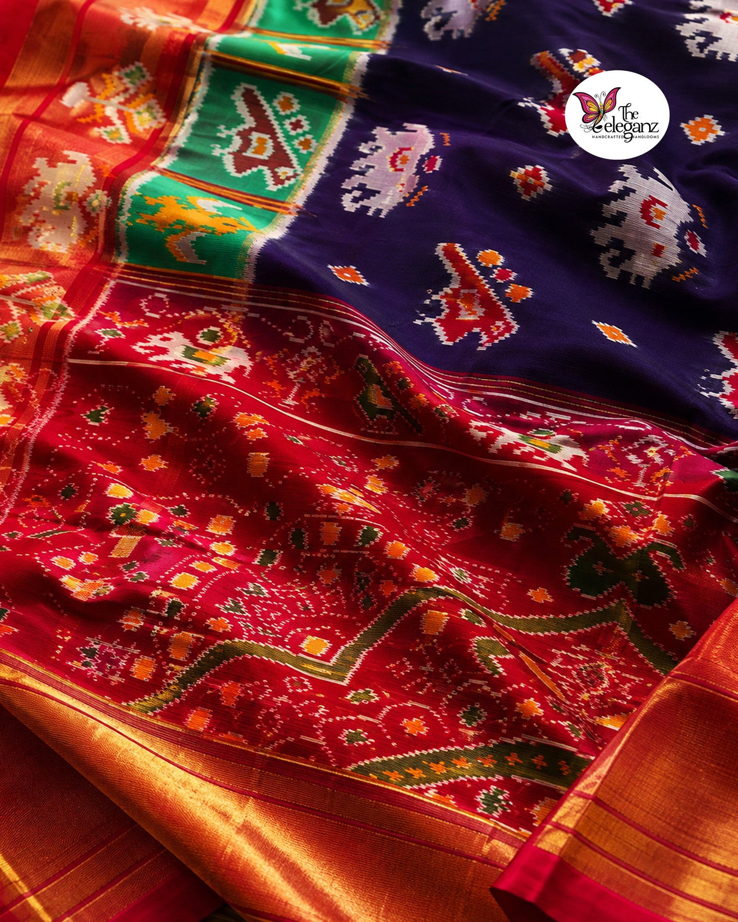 Gajagamini — Pure Double Ikkat Patola Silk Saree