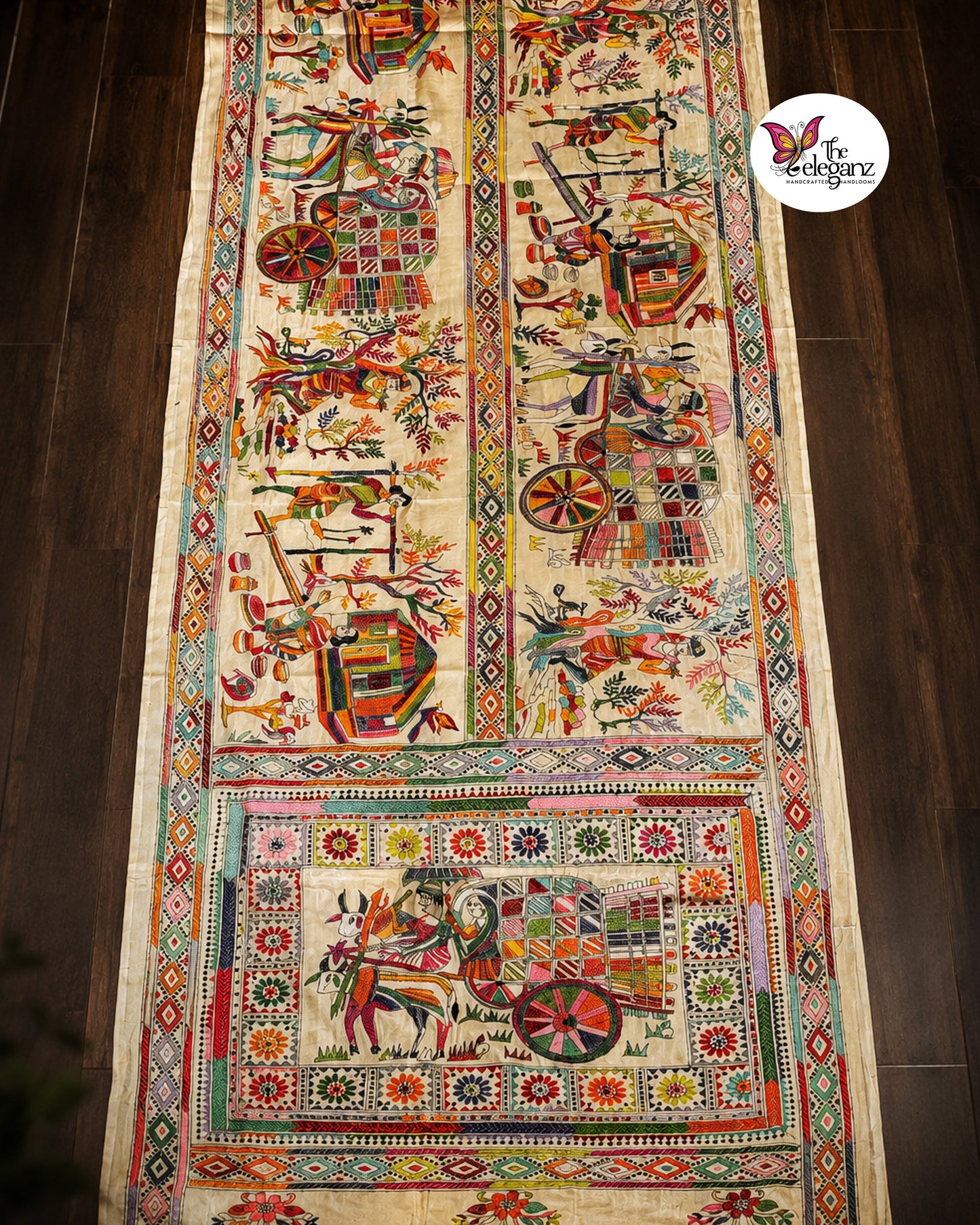 Gaon — Pure Korea Gachi Tussar Hand Kantha Silk Saree