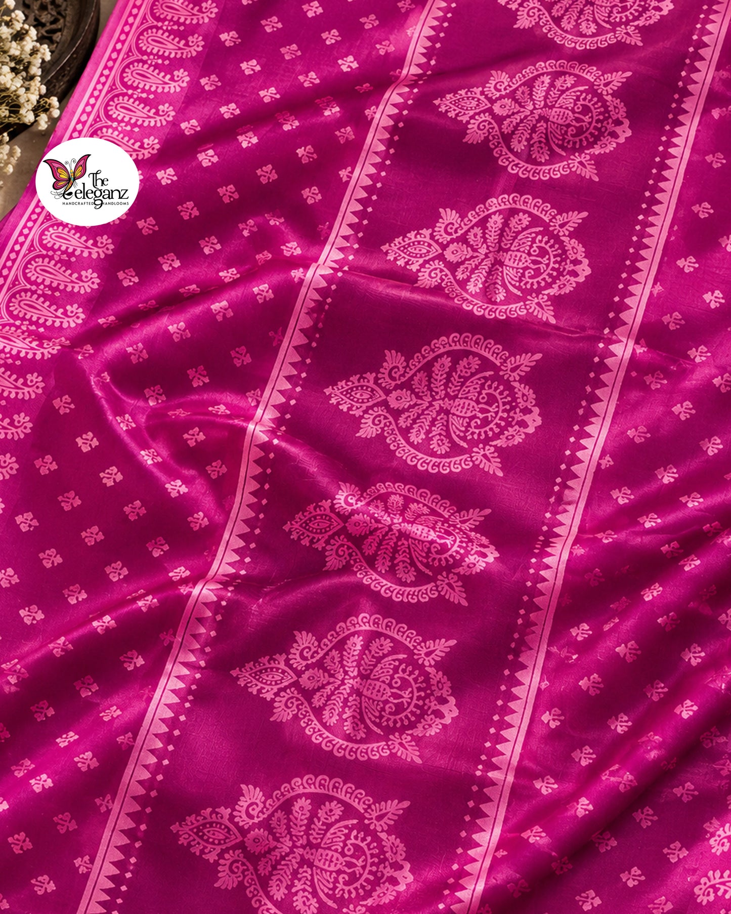 Tridhara — Pure Bishnupuri Katan Silk Saree