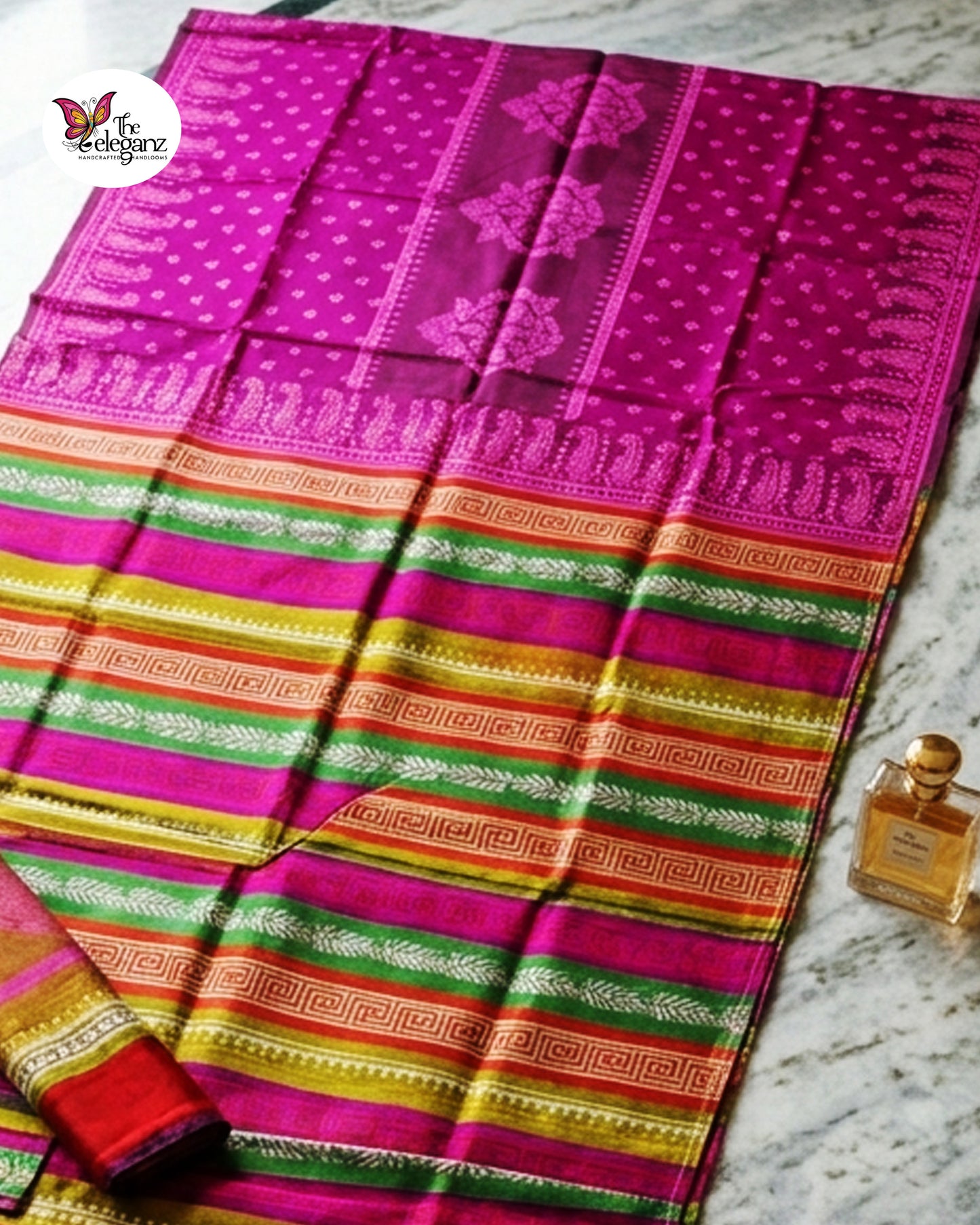 Tridhara — Pure Bishnupuri Katan Silk Saree