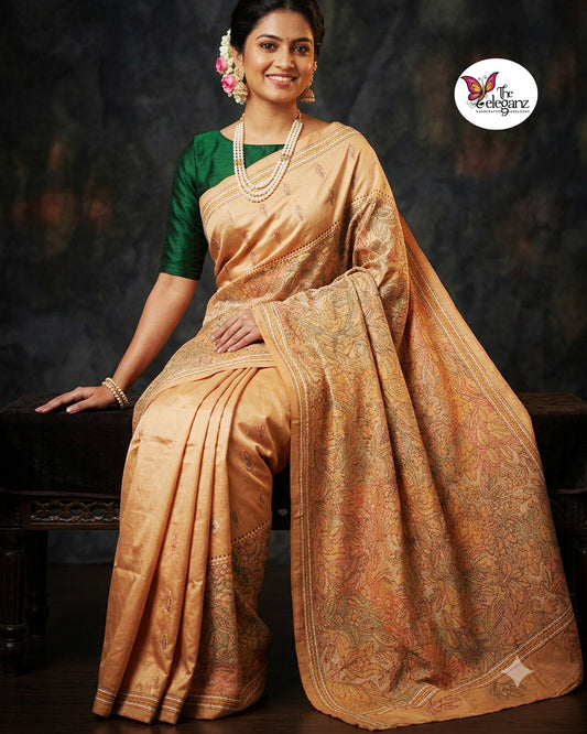 Pushpa – Pure Bangalore Silk Reverse Kantha Saree