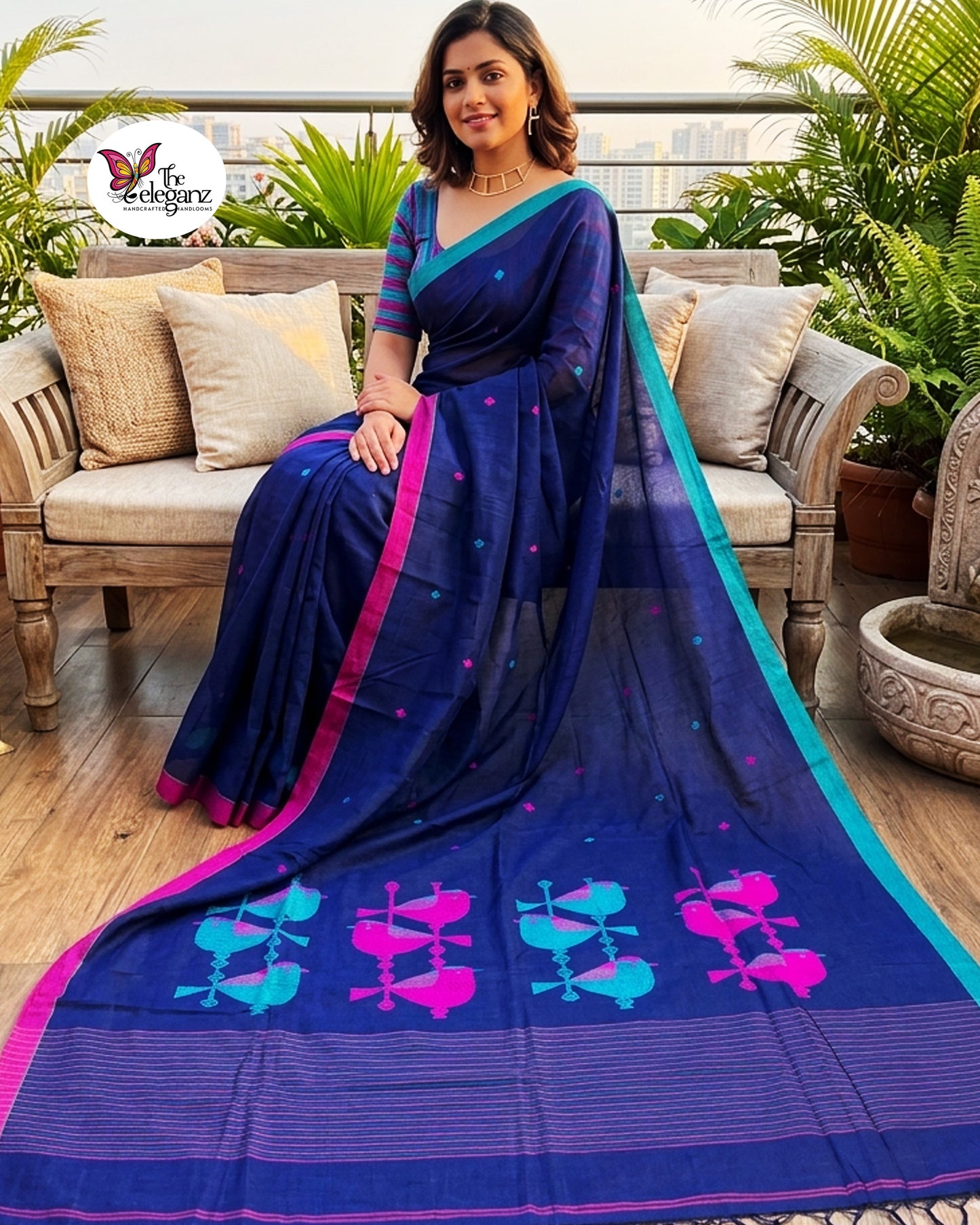 Chitralekha Premium Cotton Jamdani Saree