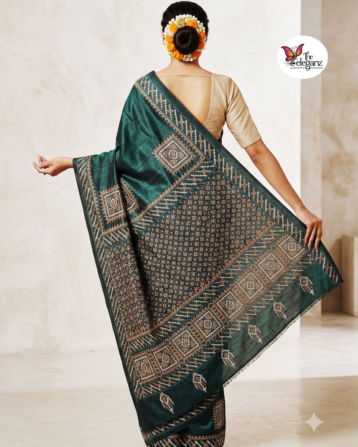 Chakor – Blended Bangalore Silk Gujarati Stitch Saree