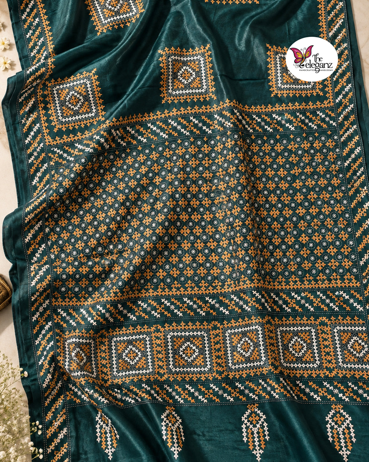 Chakor – Blended Bangalore Silk Gujarati Stitch Saree