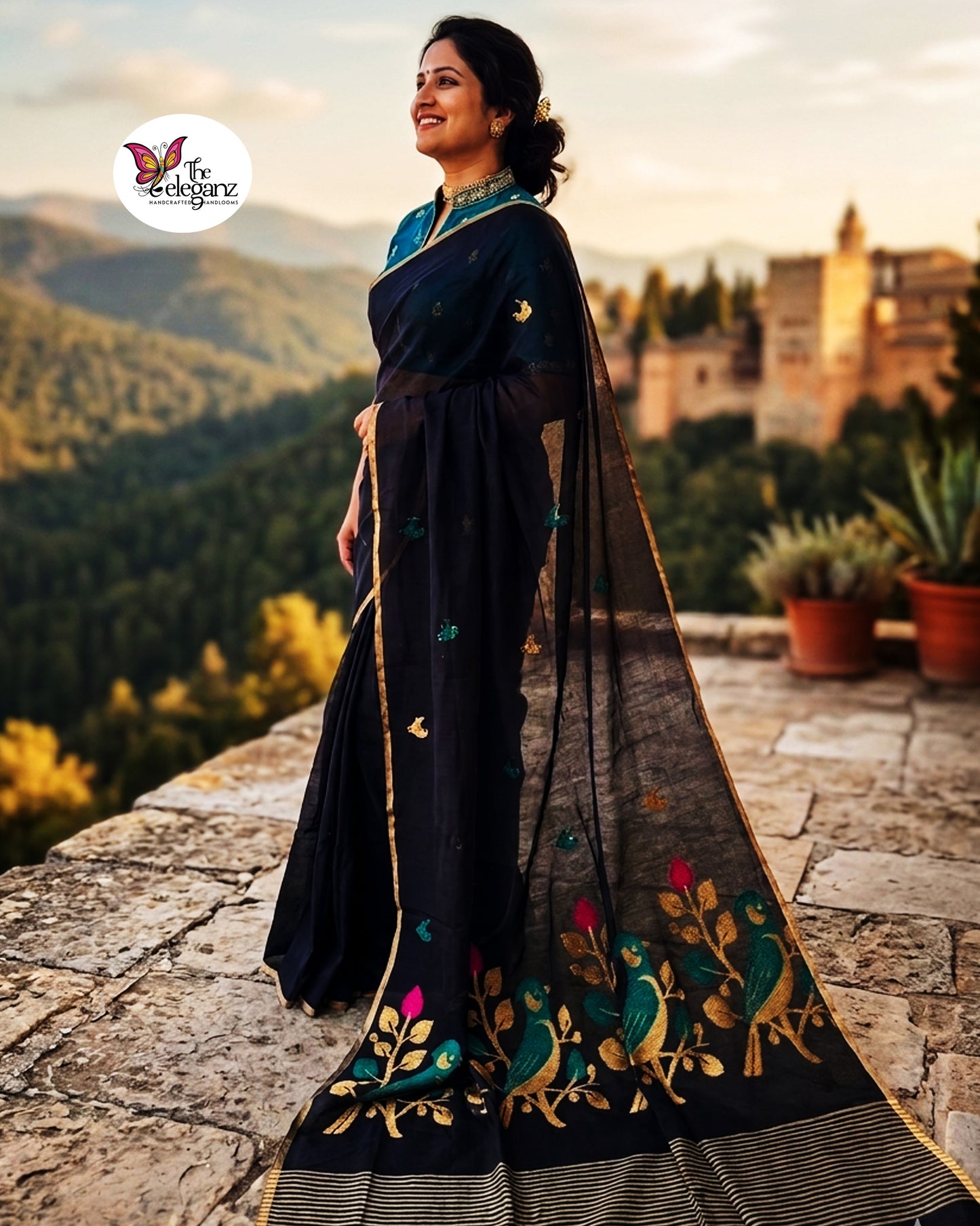 Shyama Premium Cotton Jamdani Saree