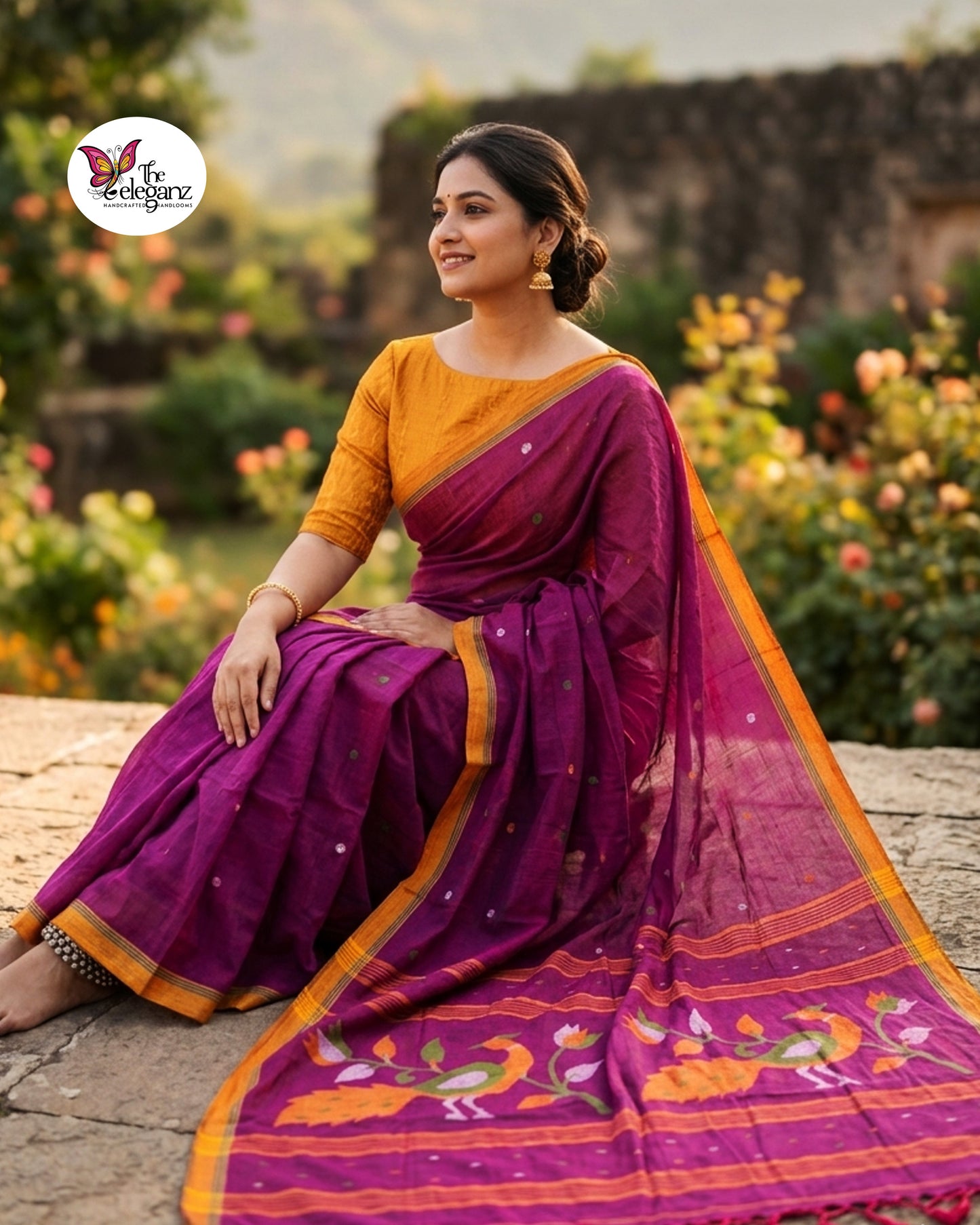 Mayuri Premium Cotton Jamdani Handloom Saree