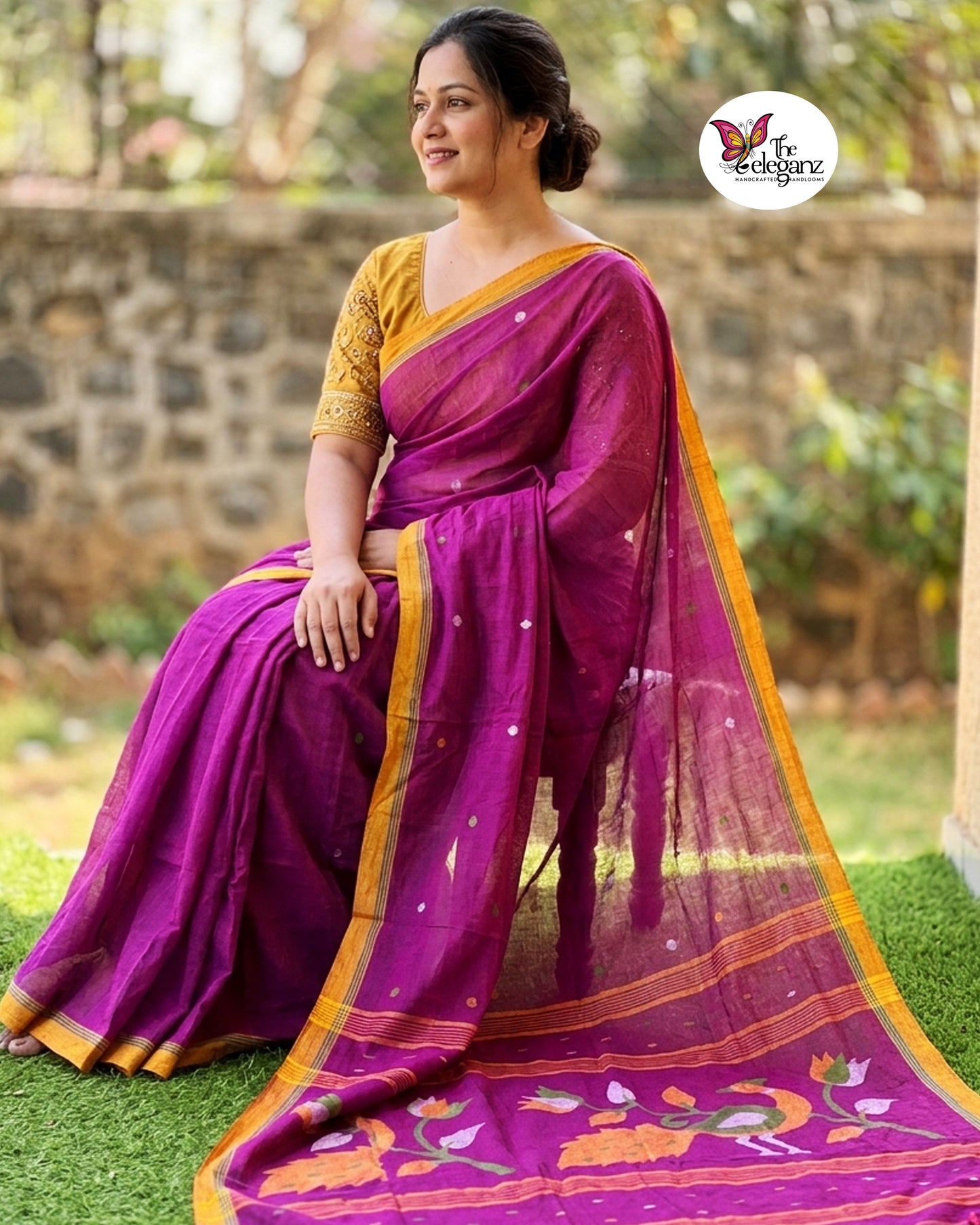 Mayuri Premium Cotton Jamdani Handloom Saree
