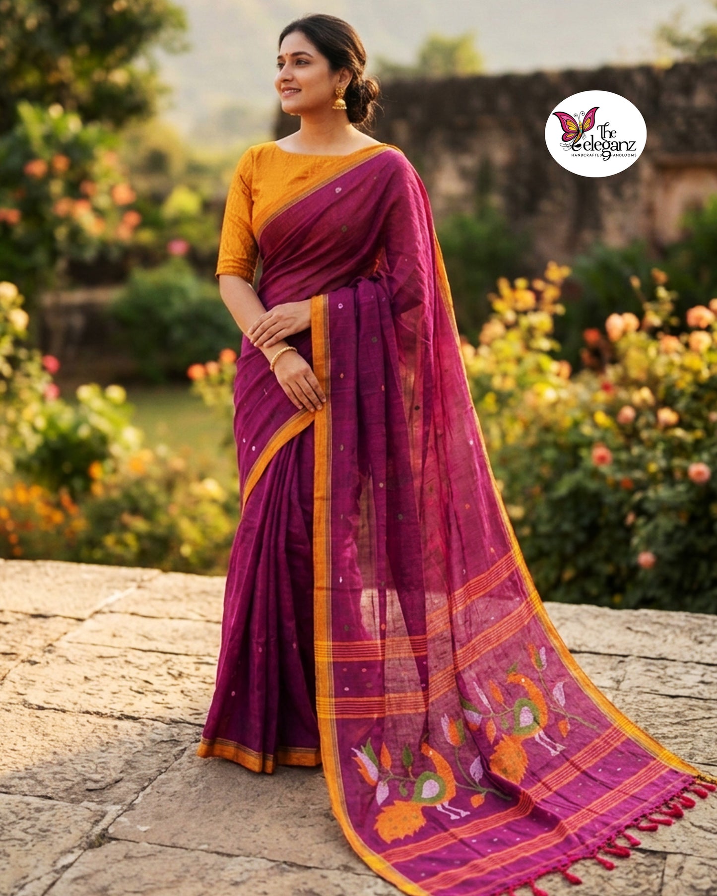 Mayuri Premium Cotton Jamdani Handloom Saree