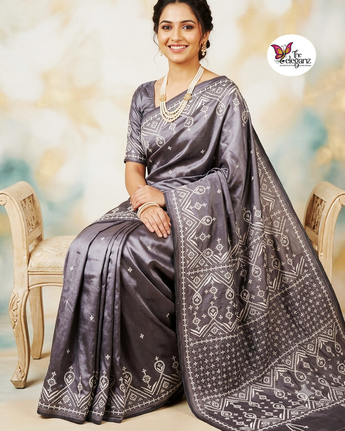 Netra – Blended Bangalore Silk Gujarati Stitch Saree