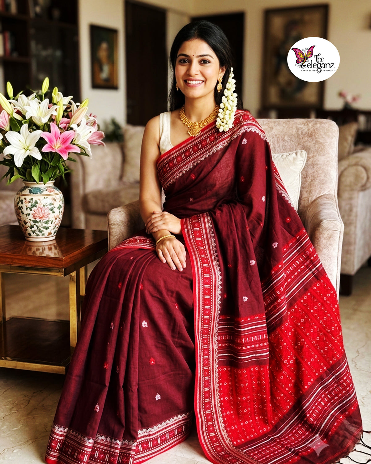Rudraa – Premium Cotton Assam Khadi Saree