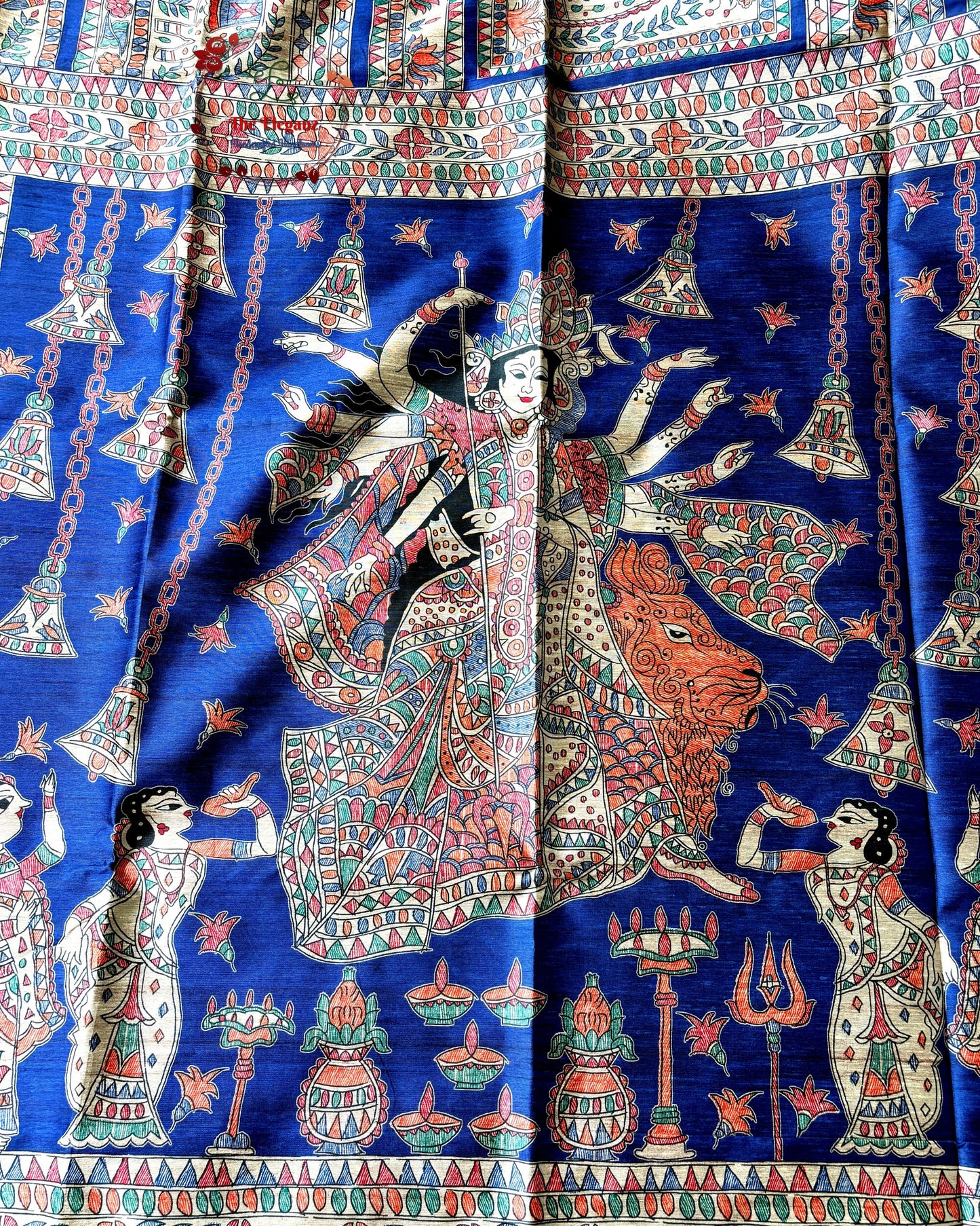 Azure Madhubani Saree