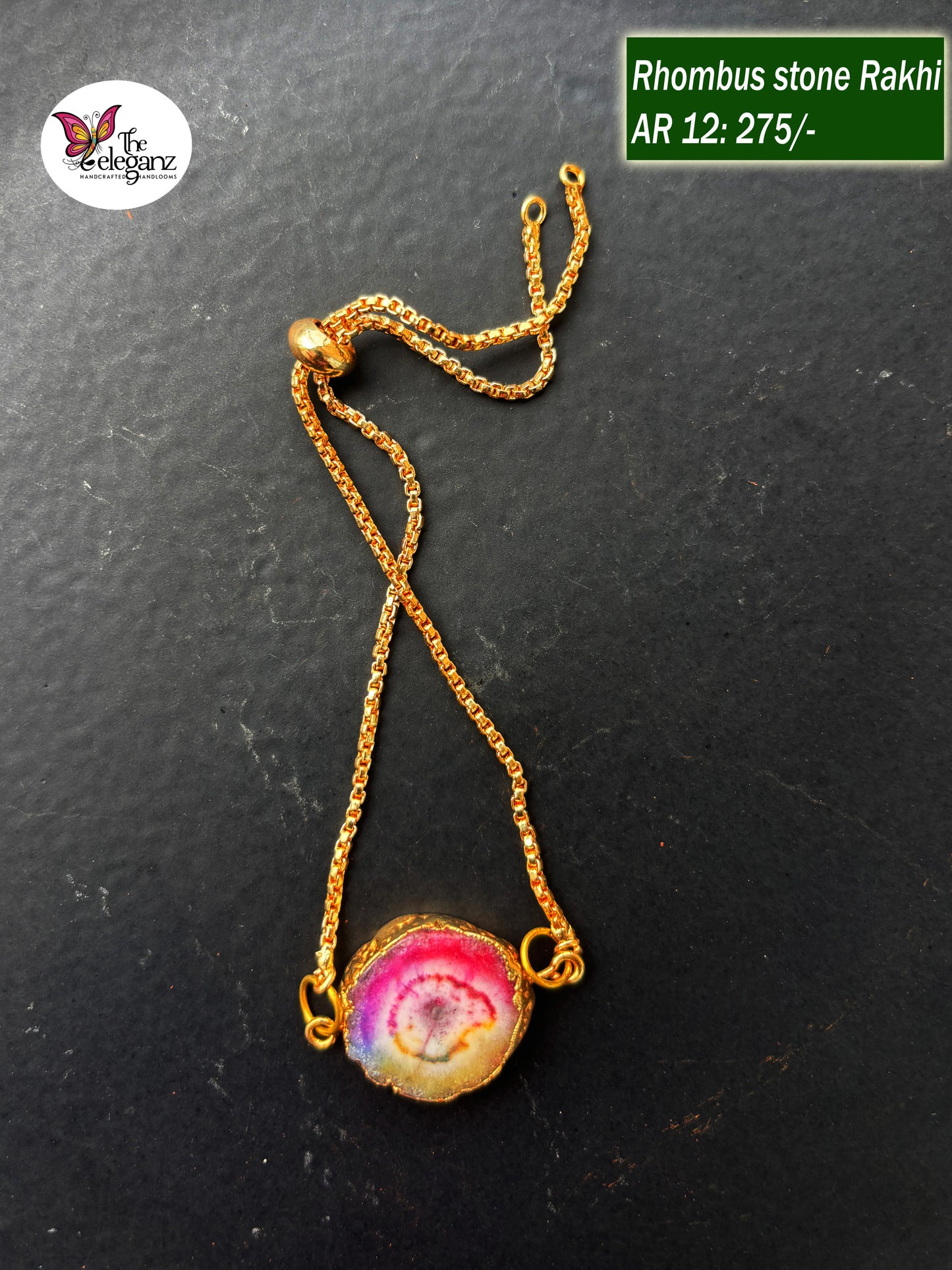 Handcrafted Rakhi - Rhombus Stone