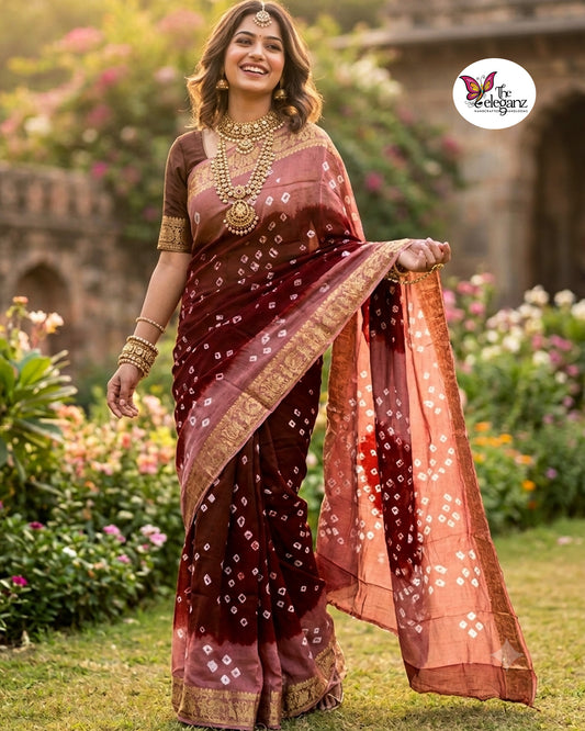 Peach Maroon Bandhni Charm