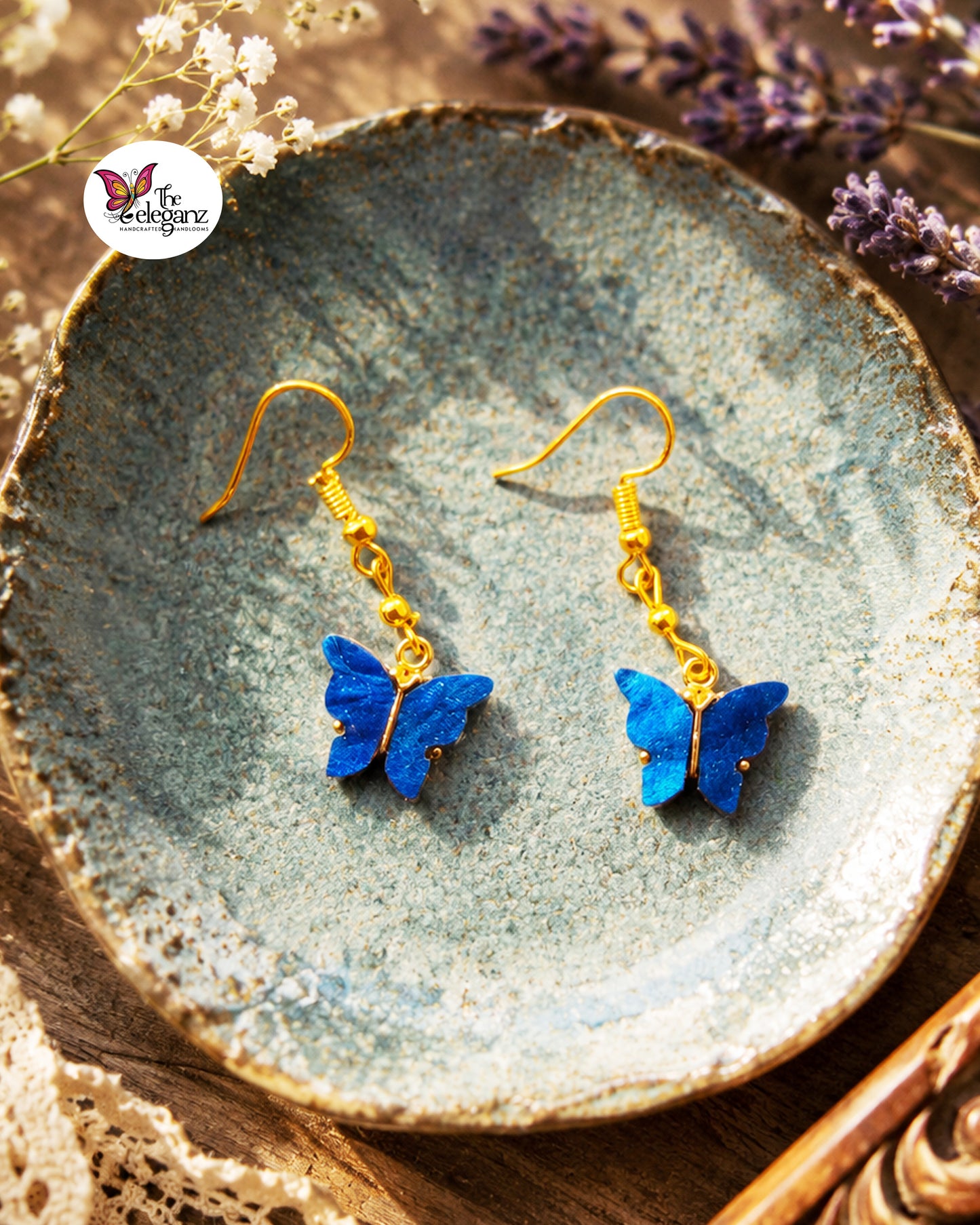 Sapphire Butterfly Earrings