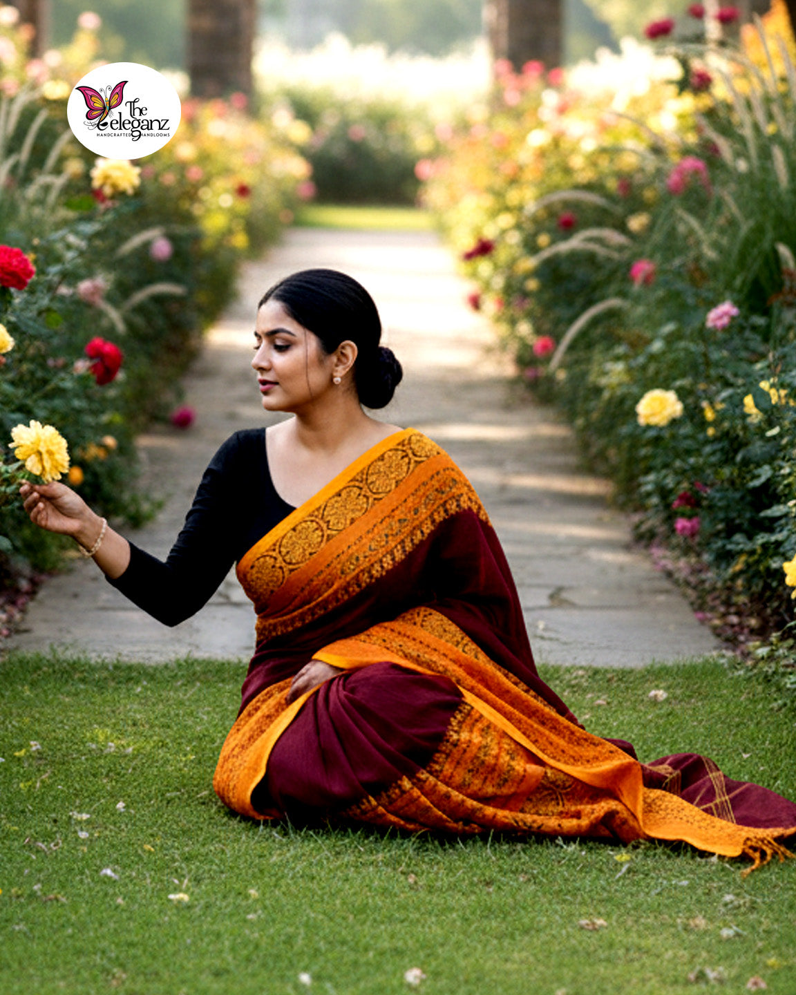 Mrinalini – Grace in Maroon and Gold