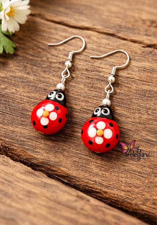 Guddi Ladybug Lamp Art Earrings