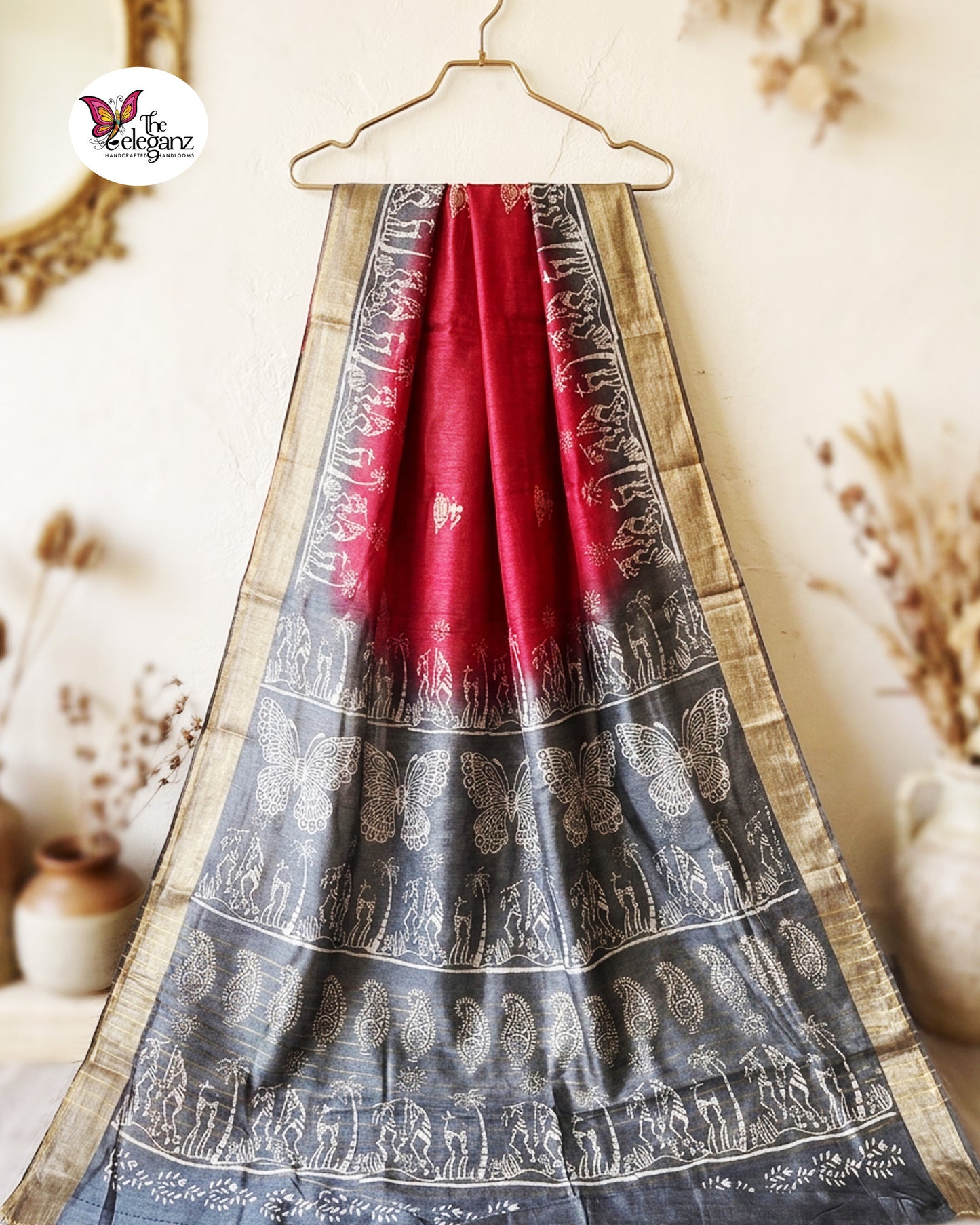 Rudrangi Zari Tussar Silk Saree