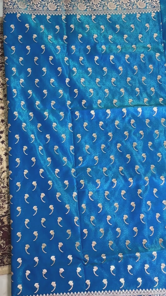 Swarnalata – Blue Mashroo Katan Silk